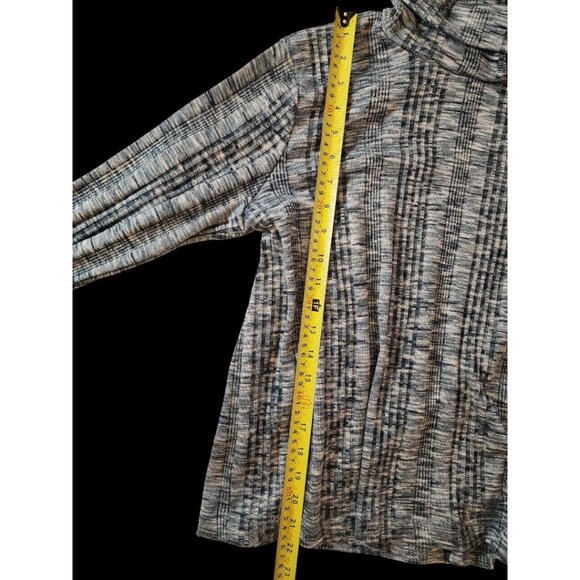 Knox Rose Plaid Cowl Neck Sweater Top XXL Gray Black Cozy Stretch Lounge - Picture 6 of 9